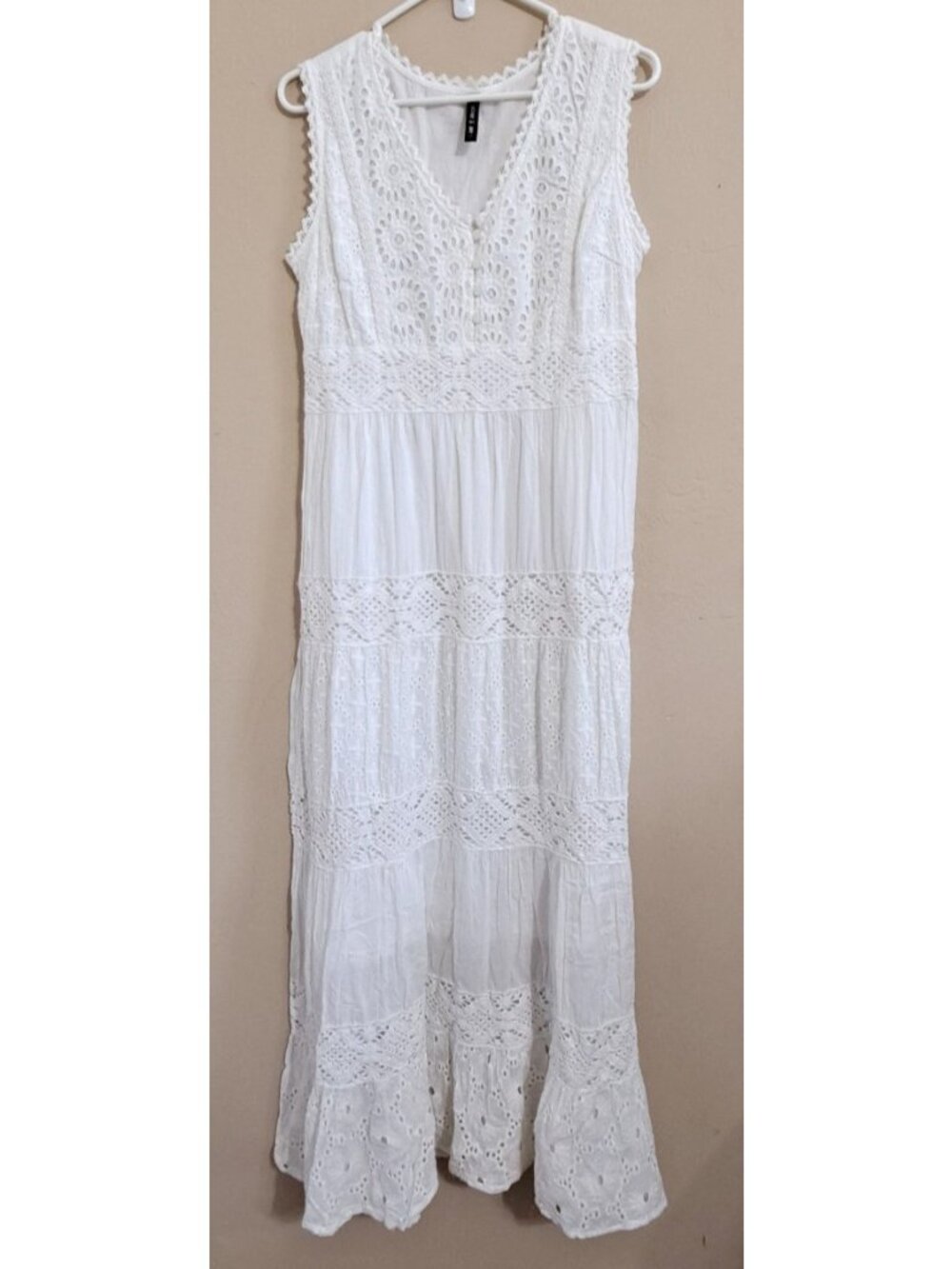 Me 2 Magic Anthropologie IX White Maxi Sleeveless Beach Romantic Cottagecore